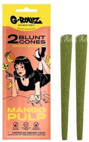 G-ROLLZ, 2x " Mango Pulp " Terpene-Infused Pre-Rolled Hemp Cones