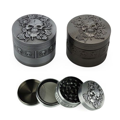 Metall Grinder "Skull with Ivy"
