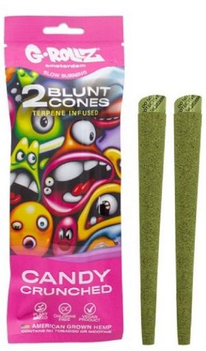 G-ROLLZ, 2x " Candy Crunched " Terpene-Infused Pre-Rolled Hemp Cones