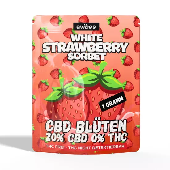 CBD Blüten | 20% CBD 0% THC | White Strawberry Sorbet